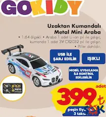 GOKİDY OYUNCAK UZAKTAN KUMANDALI METAL MİNİ ARABA fiyat ve kampanya bilgisi